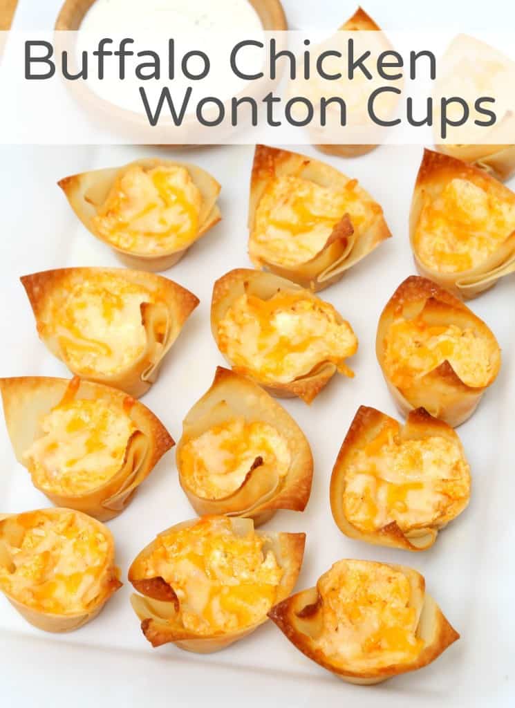 Buffalo Chicken Wonton Cups