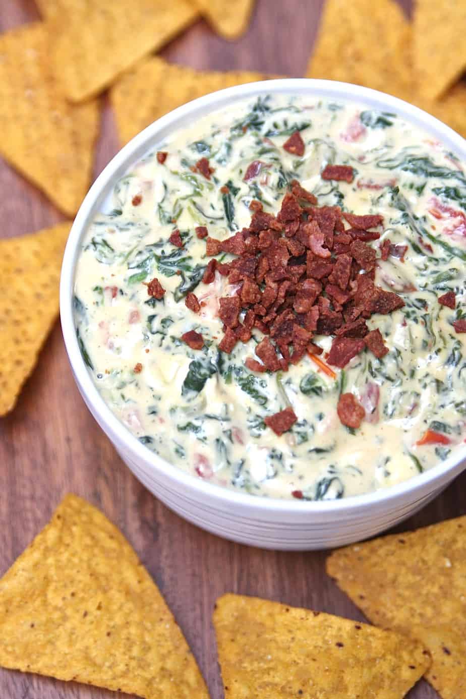 Cheesy Spinach and Bacon Dip - Happy-Go-Lucky