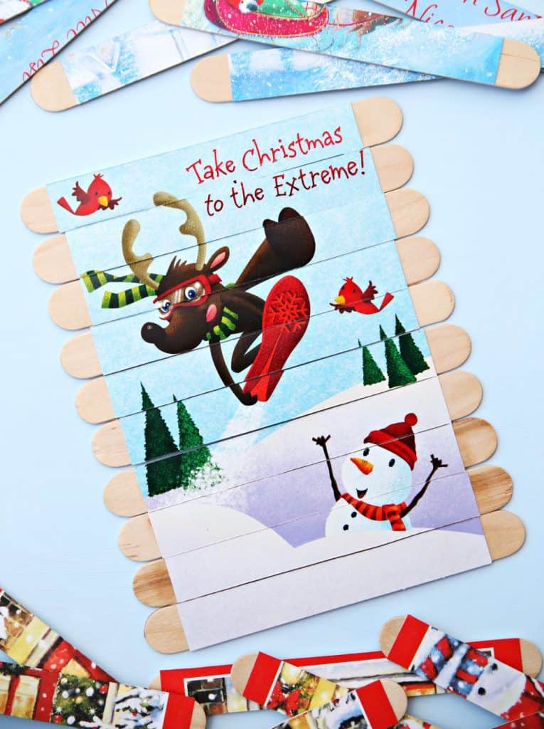 DIY Christmas puzzles for kids