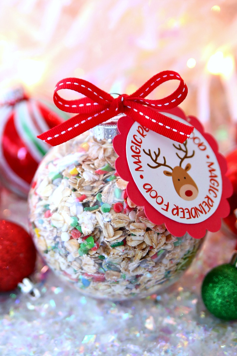 Magic Reindeer Food Ornaments and Free Printable - Happy-Go-Lucky