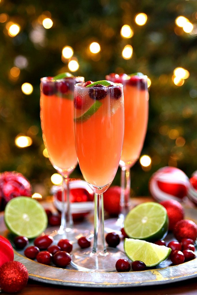 Christmas Mimosas - Holiday Cocktail Recipe - Happy-Go-Lucky