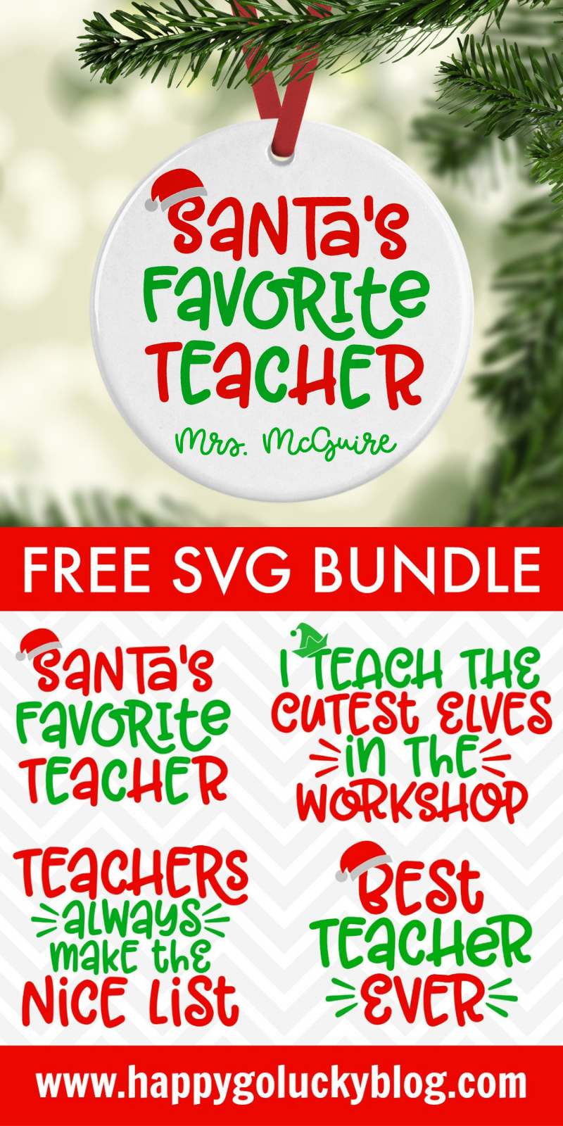 Download Christmas Teacher Svg Bundle Happy Go Lucky SVG, PNG, EPS, DXF File