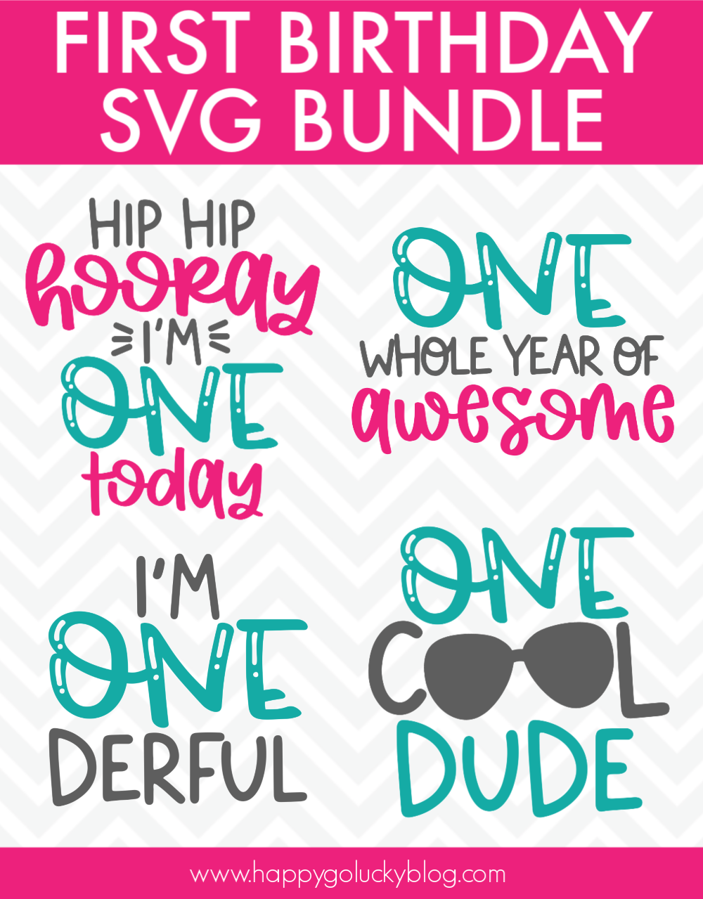 Download First Birthday Svg Bundle Free Download Happy Go Lucky SVG, PNG, EPS, DXF File