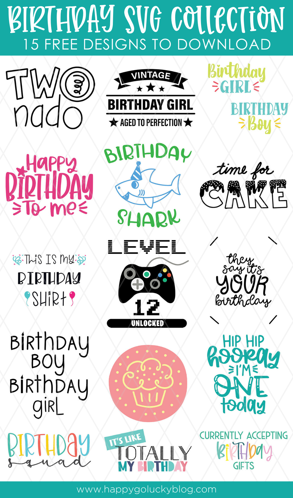 Download First Birthday SVG Bundle Free Download - Happy-Go-Lucky