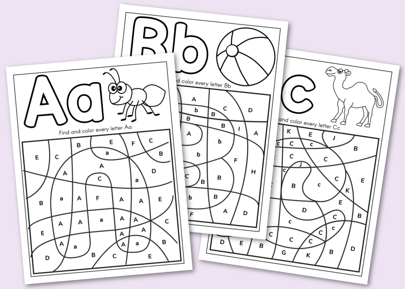 Free Printable Alphabet Coloring Book - Happy-Go-Lucky
